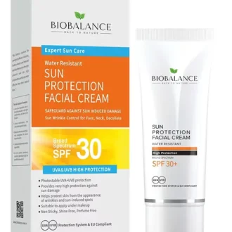 کرم ضدآفتاب صورت بیوبالانس SPF 30 و فرمول مقاوم در برابر آب