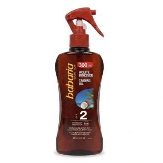 روغن و اسپری برنزه کننده باباریا مدل Coco با عصاره نارگیل و فاکتور حفاظتی SPF2